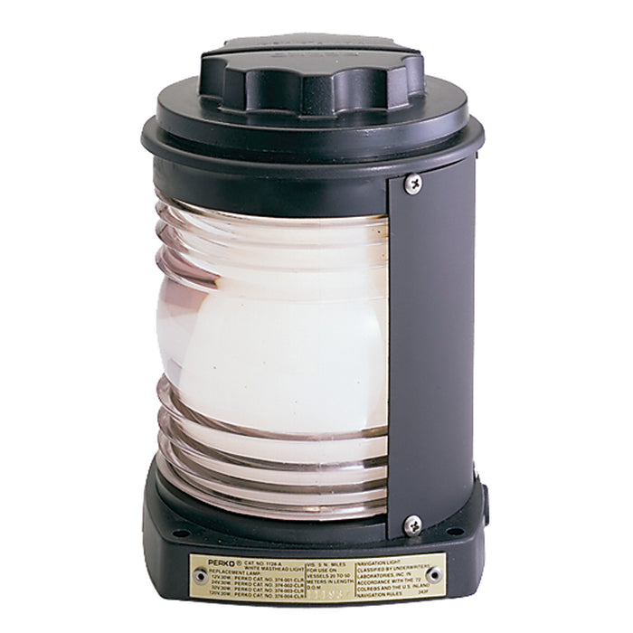 Perko 1128A00BLK Luz de mástil - Plástico negro, lente blanca