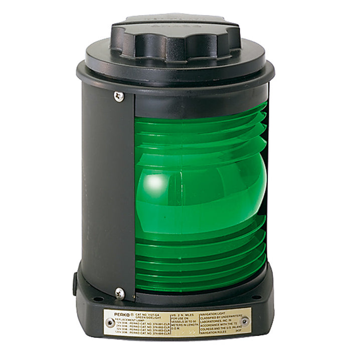 Perko 1127GA0BLK Luz lateral - Plástico negro, lente verde