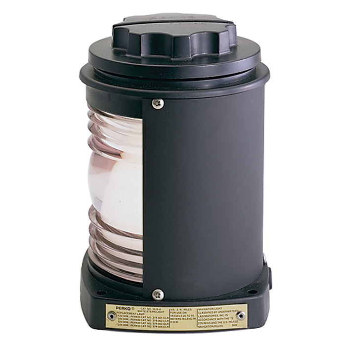 Perko 1129A00BLK Stern Light - Black Plastic, White light with Gray Tinted Lens