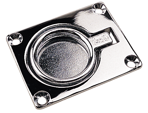 Sea Dog 222400-1 Sea-Dog Ring Pull, Chrome, A: 1-7/8", B:1-9/16", C:1/2", D:1/8", E: 1-1/8", #6 FH