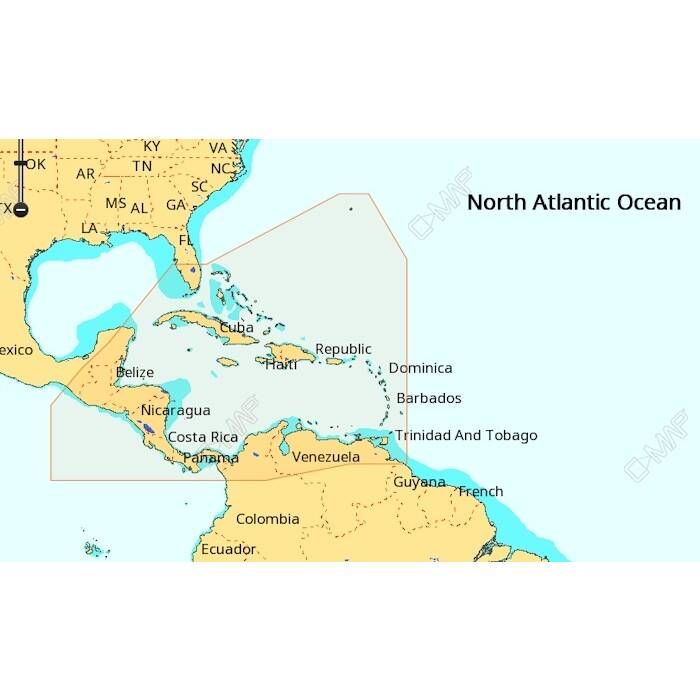C-MAP M-NA-D065-MS 4D NA-D065 Caribbean & Central America -microSD™/SD™