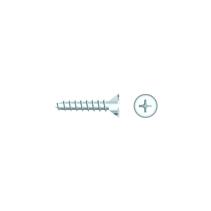Seachoice SC629CH 01788 Chrome Plated SS Phillips Tapping Screw Flat Head, #8 x 1-1/2"