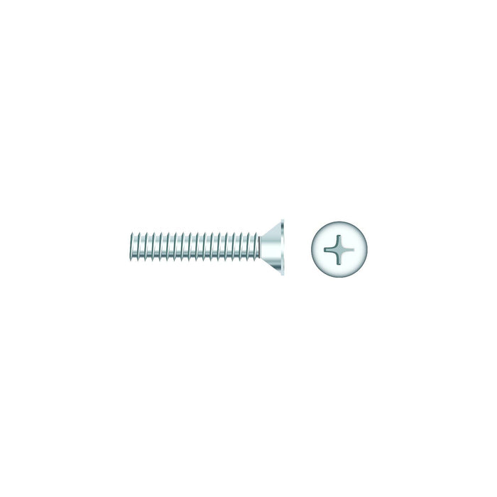 Seachoice SC778CH 01789 Chrome Plated SS Phillips Machine Screw Flat Head, 1/4-20 x 1"
