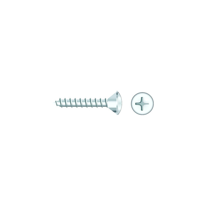 Seachoice SC586CH 01769 Chrome Plated SS Phillips Tapping Screw Oval Head, #8 x 1"