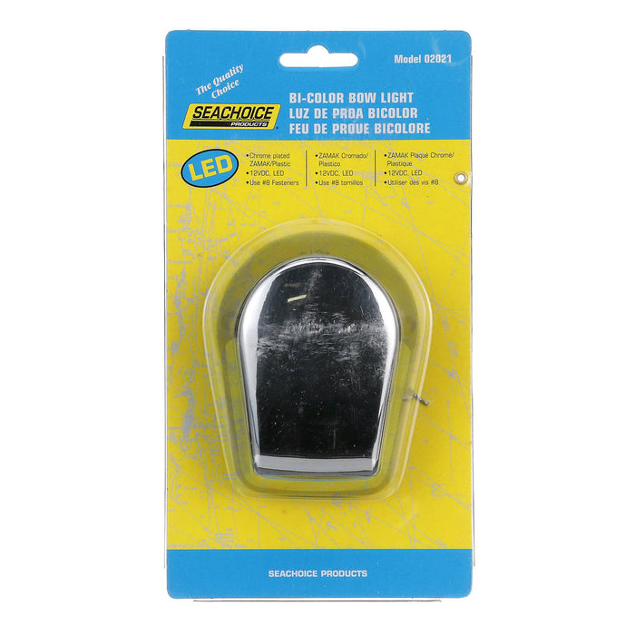 Seachoice 2021 LED Bow Light, Marine Navigation, Chrome Bi-Color, 4 In.