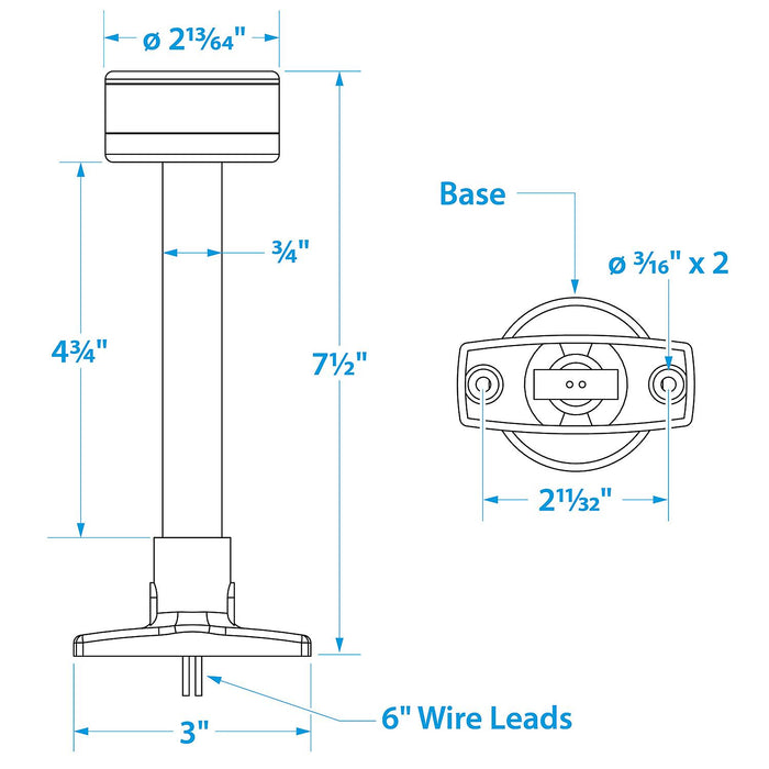 Seachoice 2861 LED All-Round Light, Boat Navigation, 7.5 In. Tall