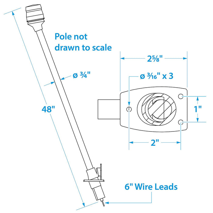 Seachoice 2931 LED All-Round Light for Boating, Stainless Steel, 48 In.