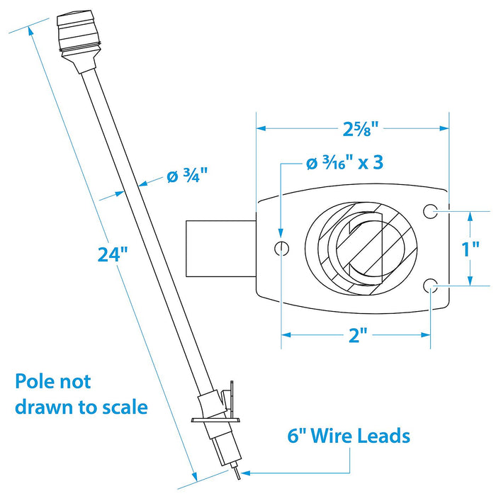 Seachoice 2941 LED All-Round Light for Boating, Stainless Steel, 24 In.