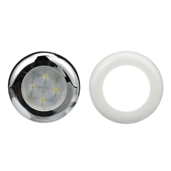 Seachoice 3101 LED Courtesy Interior Light Chrome/White Bezel, White LED
