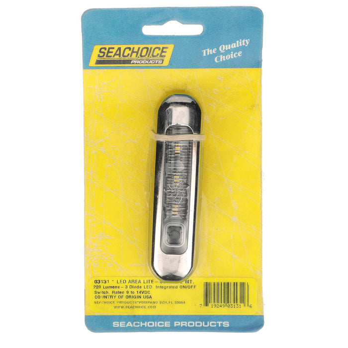 Seachoice 50-03131 LED Area Light, Surface Mount, On/Off Switch, 316 SS, White Light, 220 Lumens