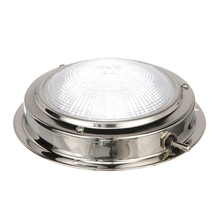 Seachoice 3281 LED Surface-Mount Dome Light, Bright White, SS Flange, 4 in. Diameter