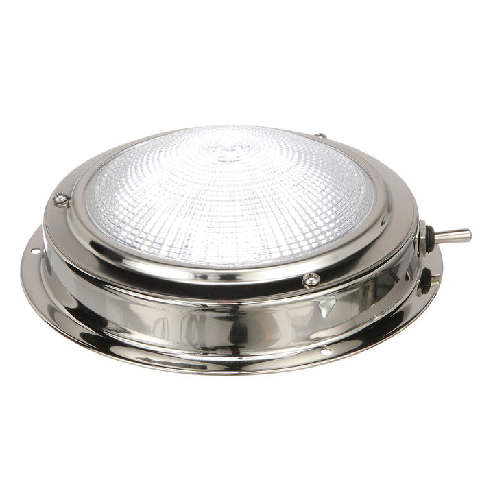 Seachoice 3291 LED Surface-Mount Dome Light, Bright White, SS Flange, 5 in. Diameter
