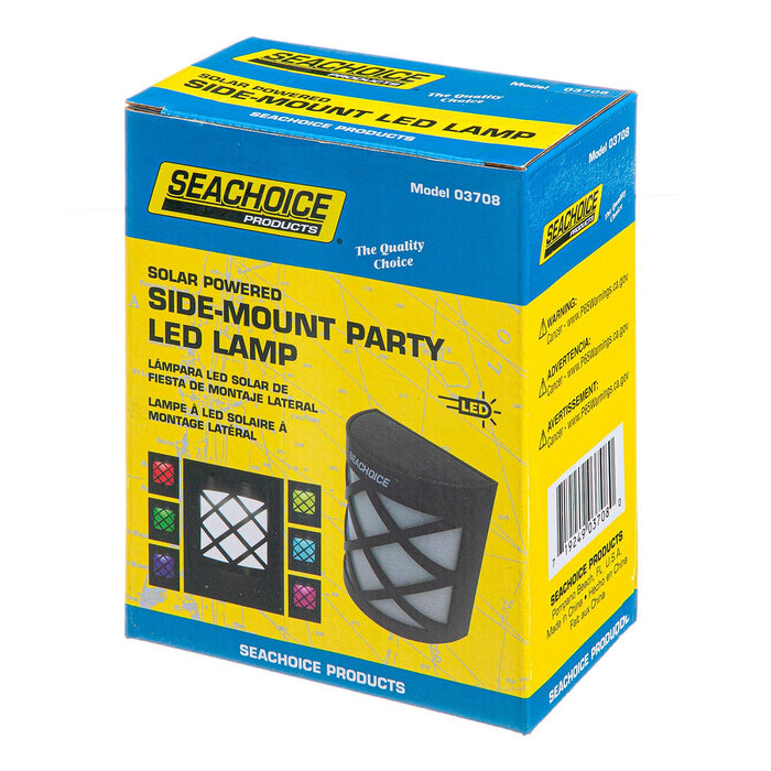 Seachoice 3708 Solar Dock Light, Round LED, for Boats/Driveways/Stairs/Pathways, 4"W x 4-3/8"H