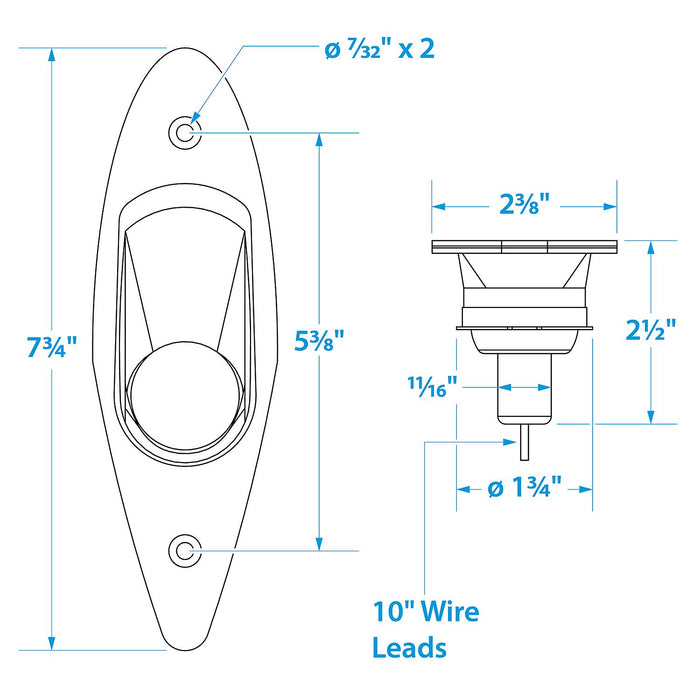 Seachoice 5151 Corrosion-Resistant SS Side Light, Boat Navigation, Flush Mount