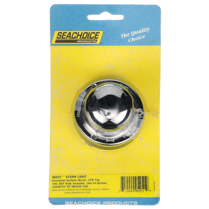 Seachoice 5251 Navigation Stern Light, Chrome/Brass, Clear Lens, Horizontal Surface Mount