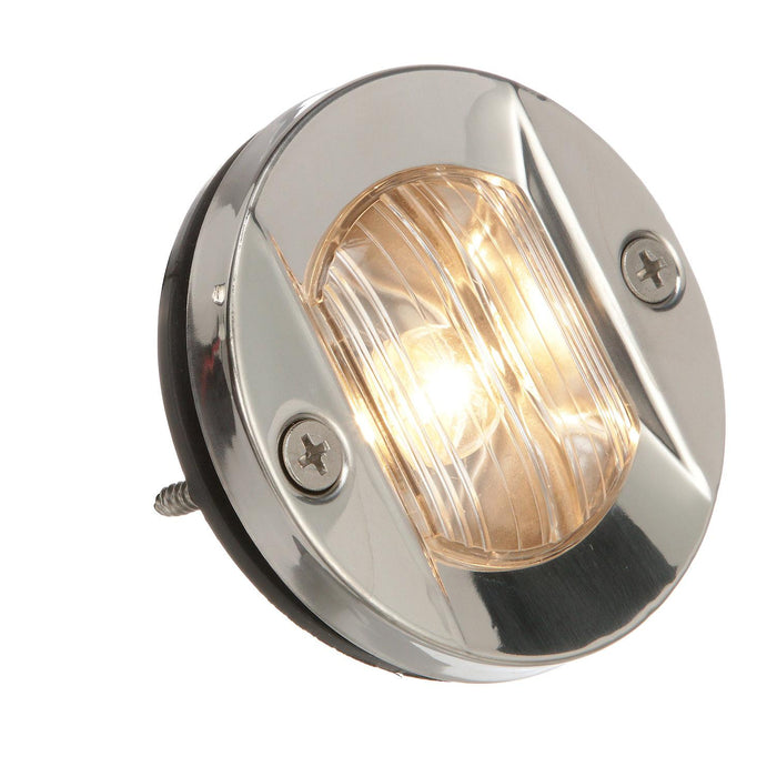 Seachoice 5381 Round Navigation Transom Light w/ SS Flange, 3 In., Vertical Surface Mount