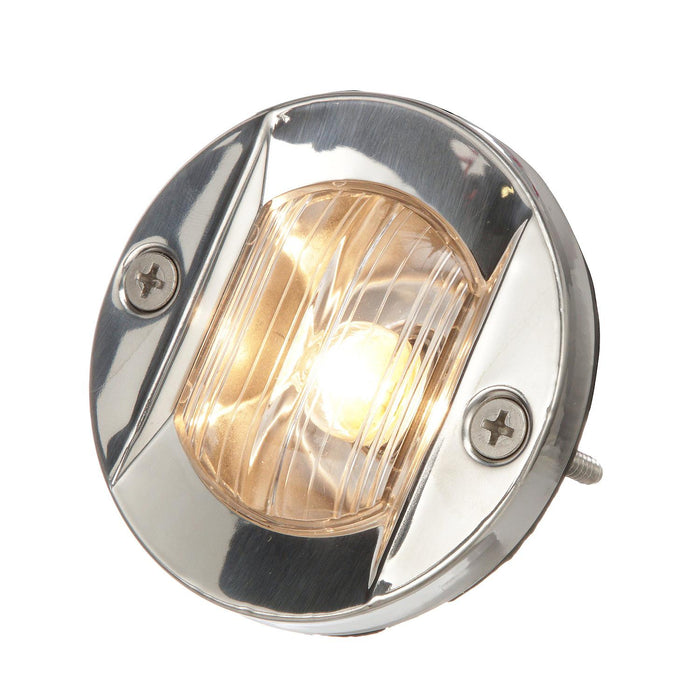 Seachoice 5381 Round Navigation Transom Light w/ SS Flange, 3 In., Vertical Surface Mount