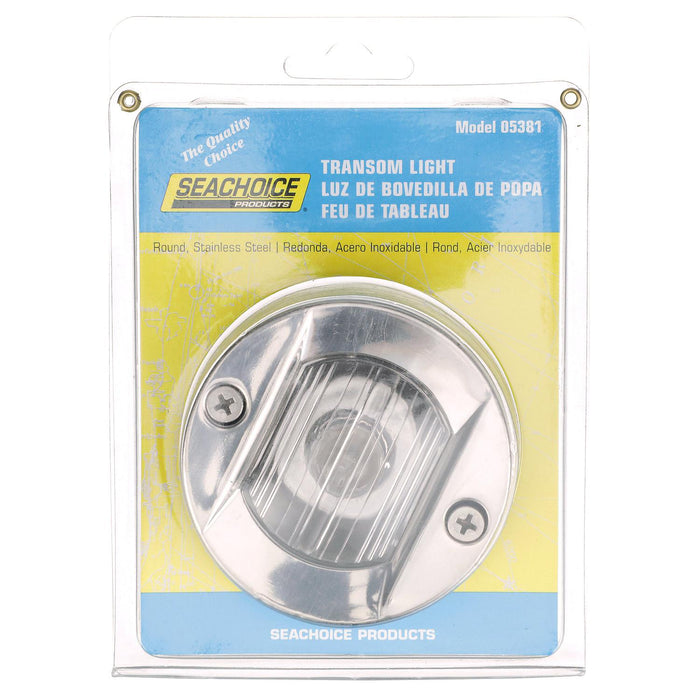 Seachoice 5381 Round Navigation Transom Light w/ SS Flange, 3 In., Vertical Surface Mount