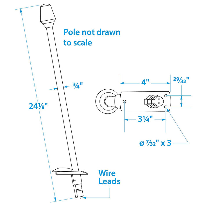 Seachoice 5571 All-Round White Light, Boat Navigation, 24-1/8 In.