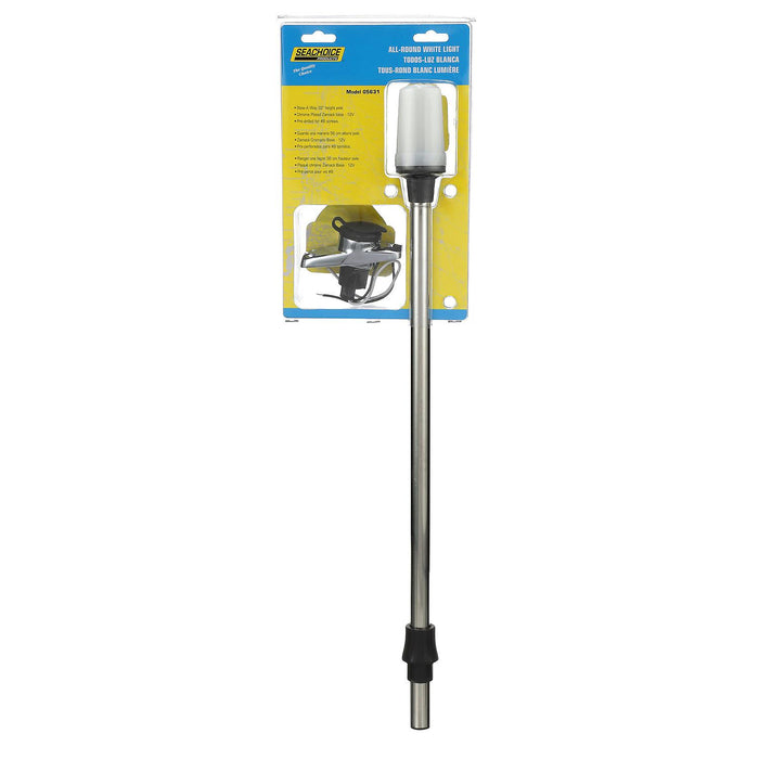 Seachoice 5631 LED All-Round White Light for Boating, Stow-A-Way Aluminum Light, 24-1/8 In.