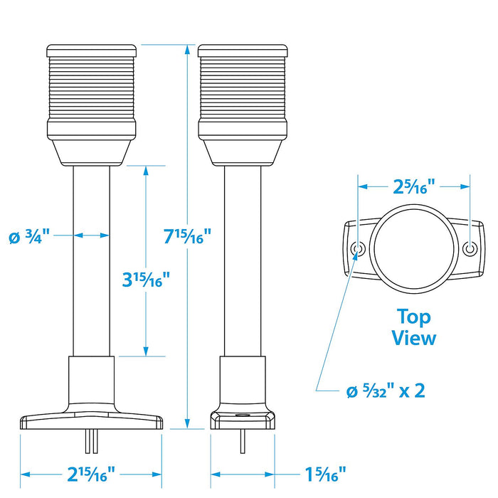 Seachoice 5861 All-Round Light, Boat Navigation, 8 in. Tall