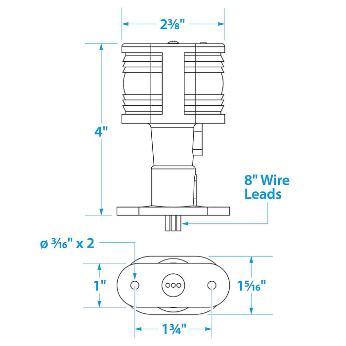 Seachoice 5991 All-Round Light, Masthead, Sail Boat Navigation, 3 In. Tall