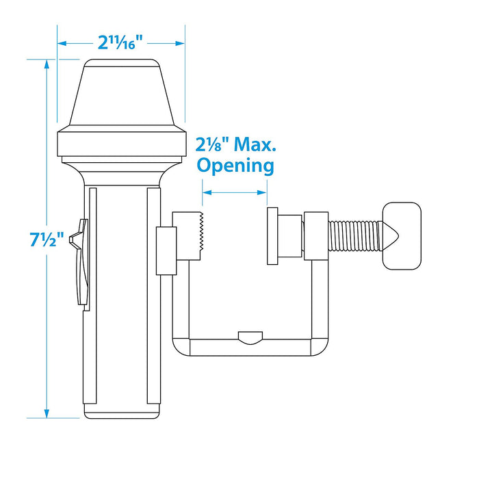 Seachoice 6121 Bi-Color Portable Battery-Operated Boat Navigation Bow Light, Horizontal Clamp Mount
