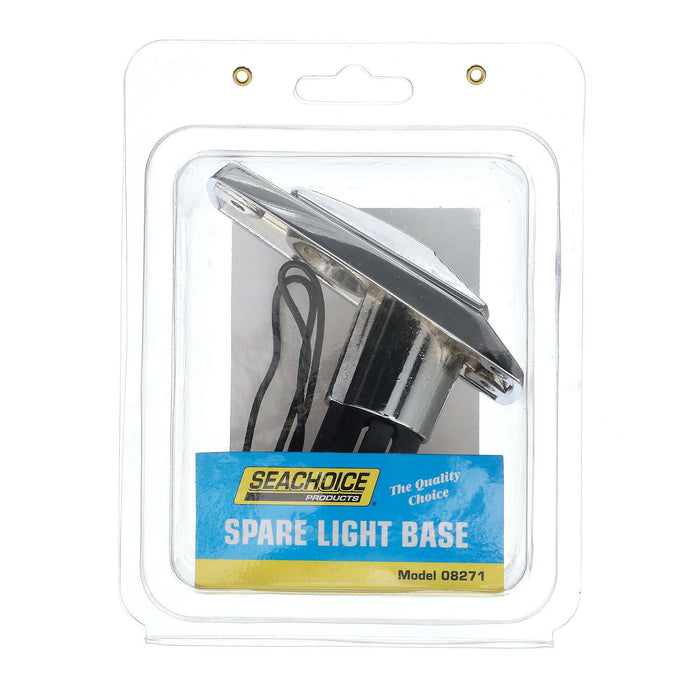 Seachoice 8271 All-Round White Light Spare Base, Zamak Die-Cast, Perma-Plate, Chrome Finish
