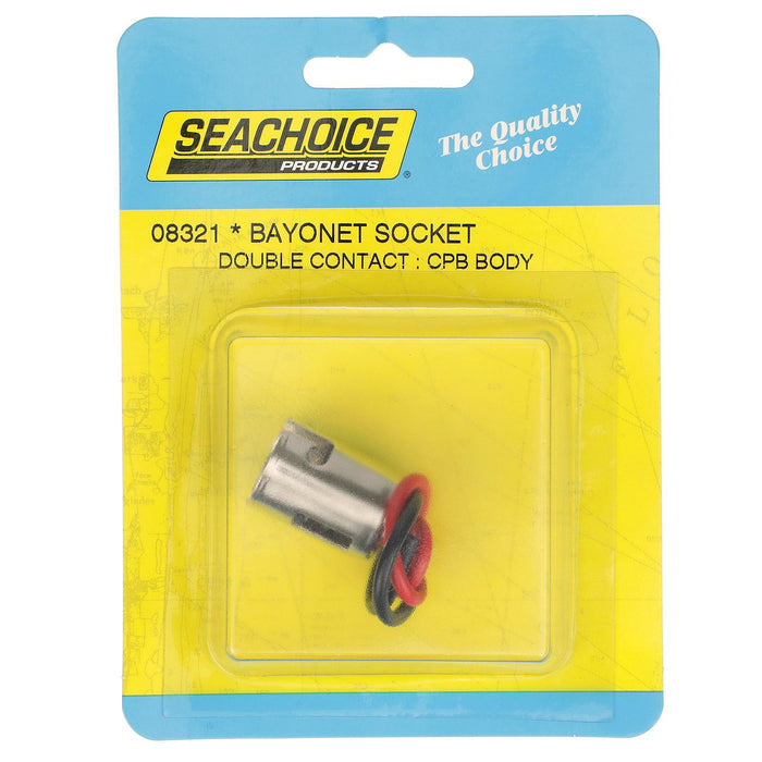 Seachoice 8321 Bayonet Bulb Socket for Bayonet Style Miniature Lamps, 4 In. Wire Leads