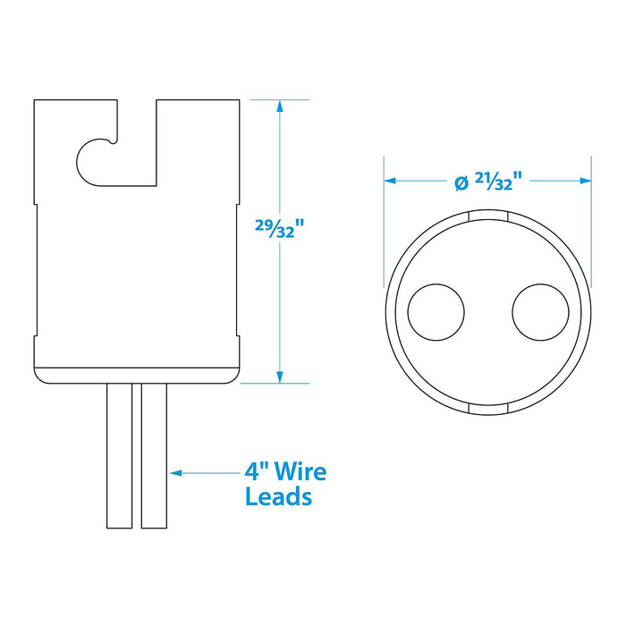 Seachoice 8321 Bayonet Bulb Socket for Bayonet Style Miniature Lamps, 4 In. Wire Leads