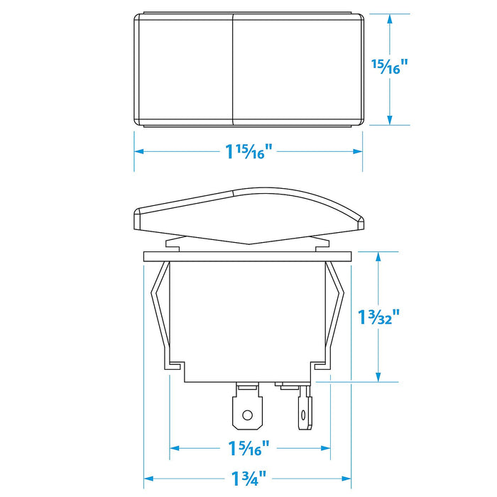 Seachoice 50-10801 Non-Illuminated Rocker Switch