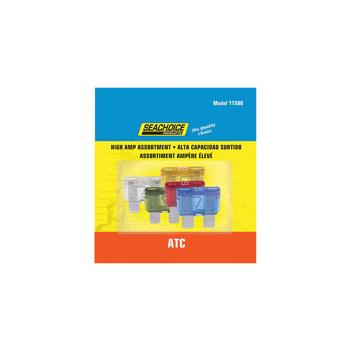 Seachoice SC11386 High Amp ATC Glass Fuse Assortment, 5ea