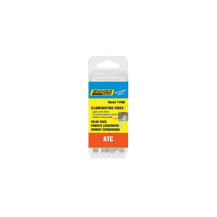 Seachoice SC11406 ATC Illuminating Fuses Value Pack, Contains 25 Assorted ATC Illuminating Fuses
