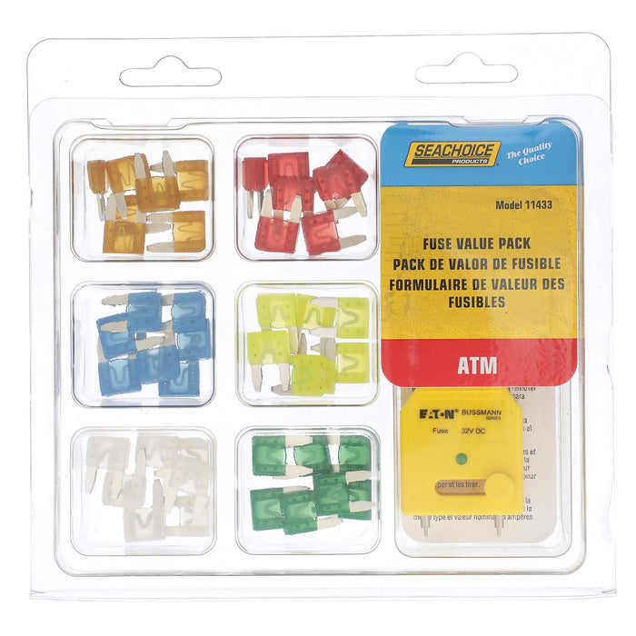 Seachoice SC11433 ATM Fuse Value Pack, 42 Assorted, Includes Tester, for Auto, Marine or Electronics Up to 12V