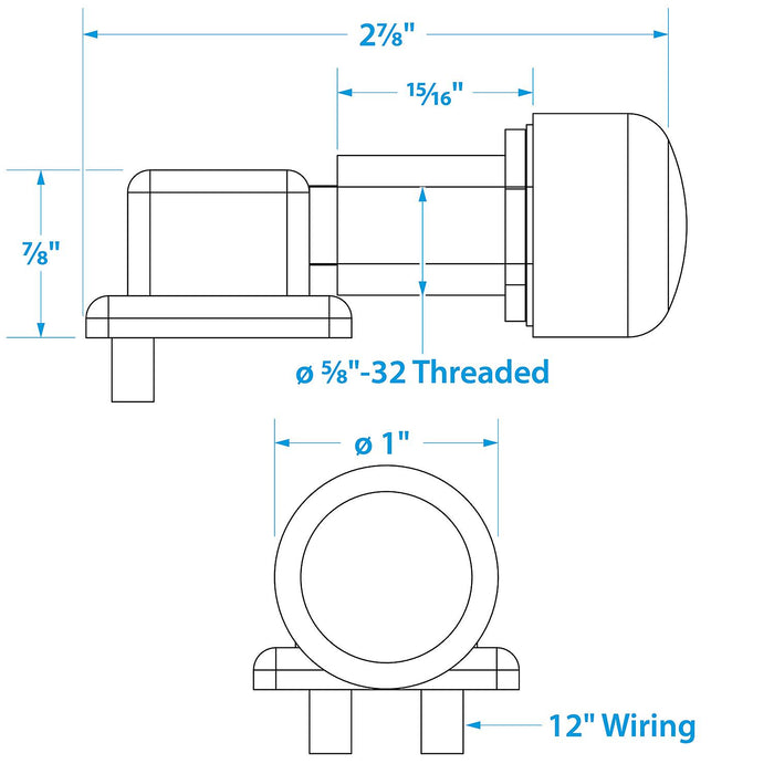 Seachoice 11761 2-Position Off/Momentarily On Push Button Switch, 6-36V, 18 Gauge Wire Leads