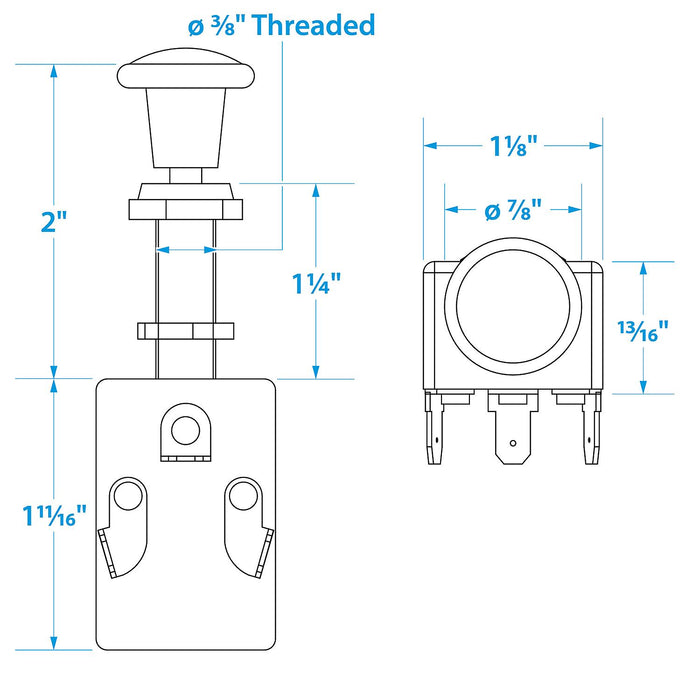 Seachoice 11941 3-Position Push-Pull Switch