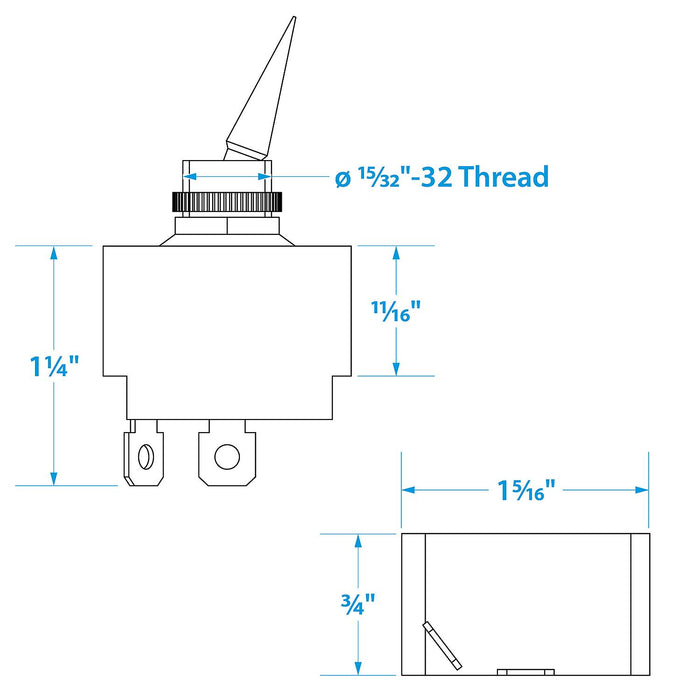 Seachoice 12001 2-Position Toggle Switch, On/Off