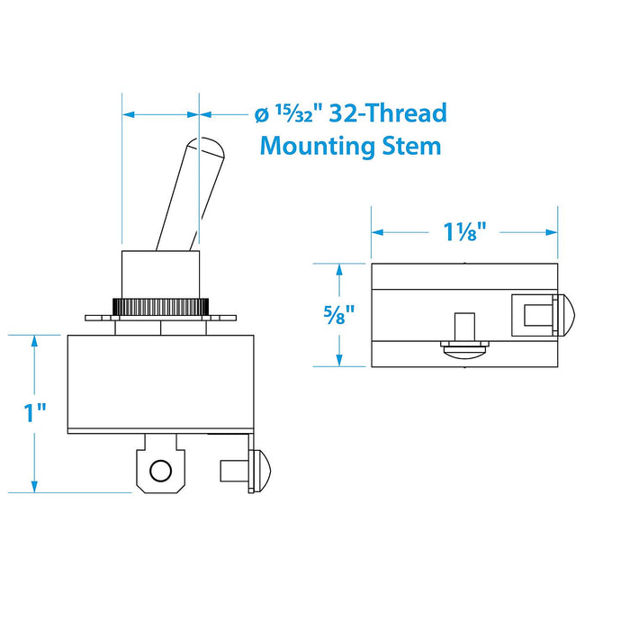 Seachoice 12101 2-Position Boat Toggle Switch, Off/On