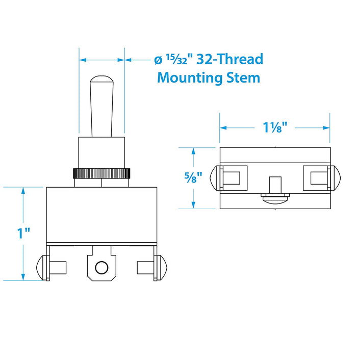 Seachoice 12161 3-Position Boat Toggle Switch, Momentary On/Off/Momentary On