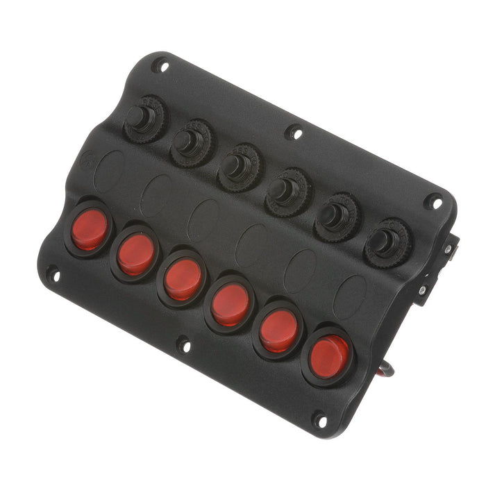 Seachoice 12331 LED 12V 6-Switch Distibution Panel, Pre-Wired, Boat Panel Mount