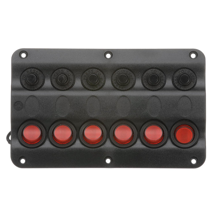 Seachoice 12331 LED 12V 6-Switch Distibution Panel, Pre-Wired, Boat Panel Mount