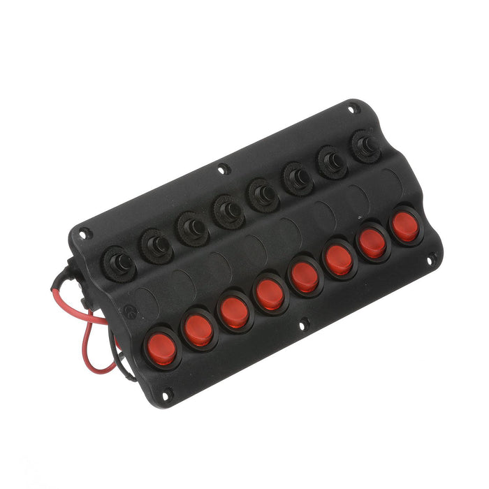 Seachoice 12341 LED 12V 8-Switch Distibution Panel, Pre-Wired, Boat Panel Mount