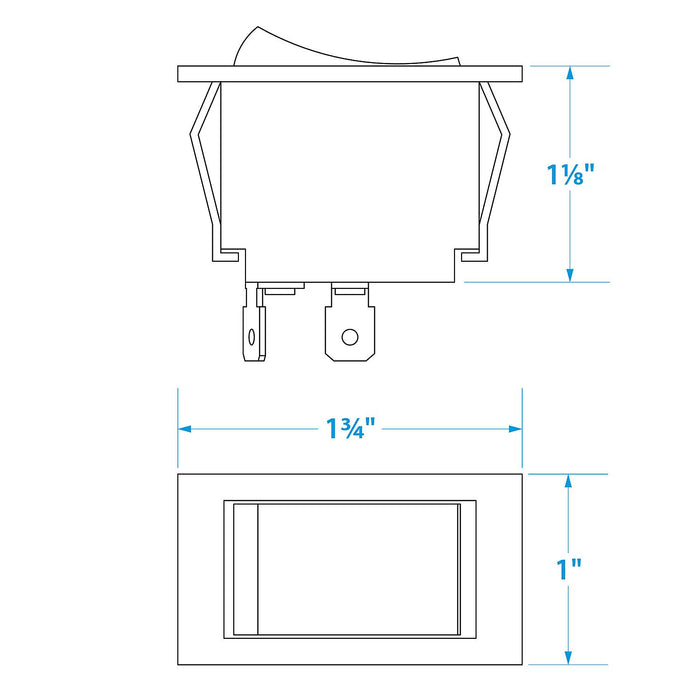 Seachoice 12421 Illuminated Rocker Switch, 3 Terminal, On/Off