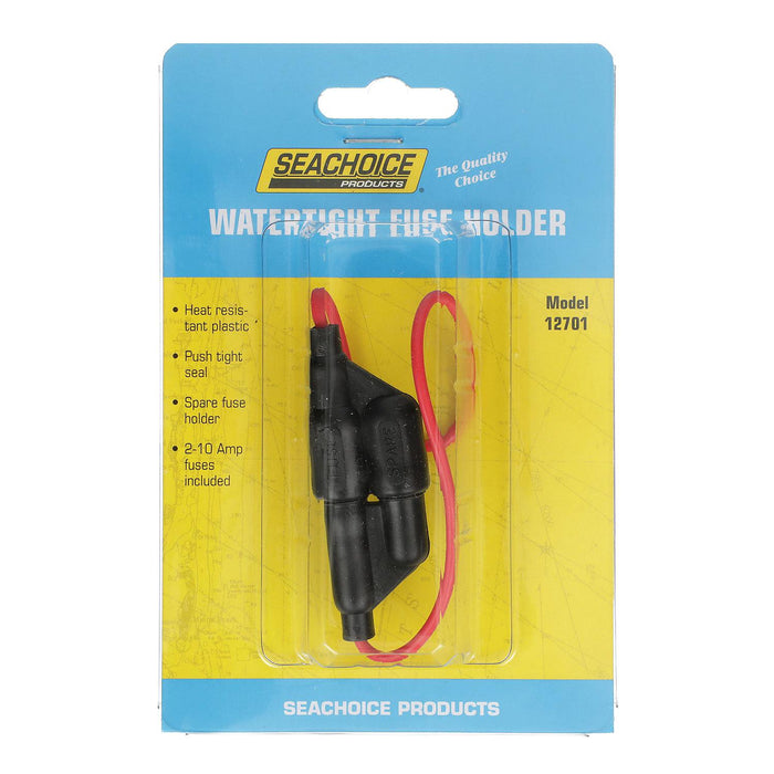 Seachoice 12701 In-Line Fuse Holder With Spare, Waterproof, 10 Amp Fuse
