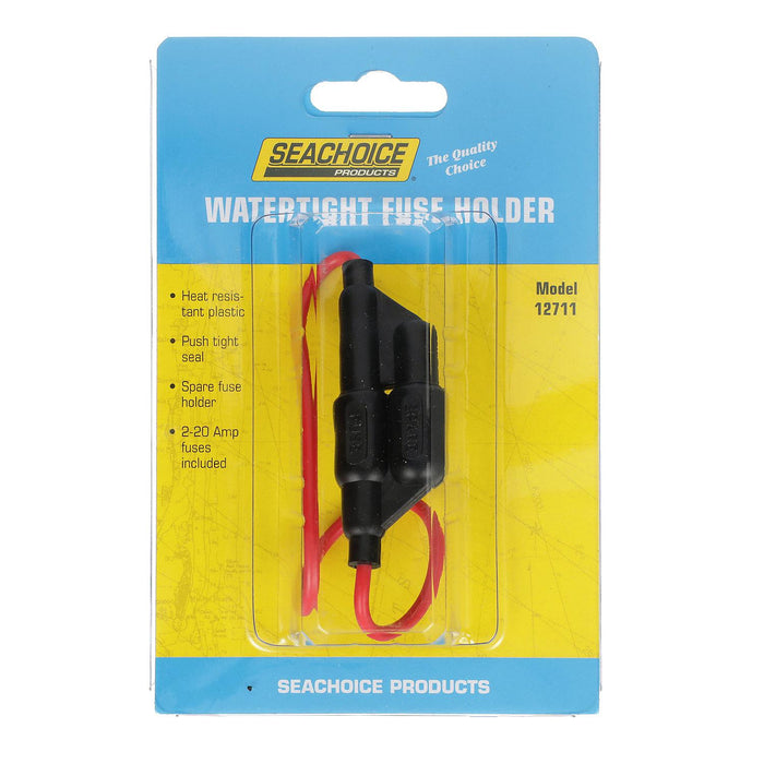 Seachoice 12711 In-Line Fuse Holder With Spare, Waterproof, 20 Amp Fuse