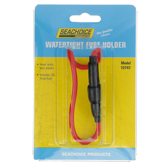 Seachoice 12741 in-Line Fuse Holder w/ Spare Fuse Compartment, Waterproof, 30 Amp Fuse