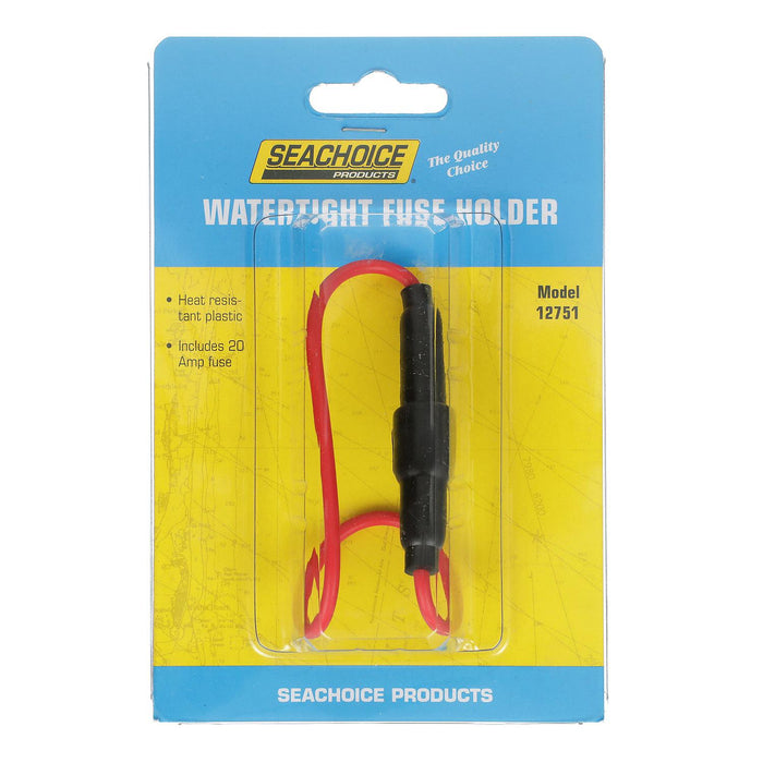 Seachoice 12751 In-Line Fuse Holder With Fuse, Waterproof, 20 Amp Fuse