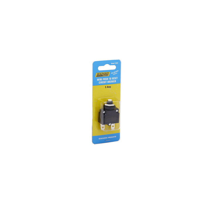 Seachoice 13381 Circuit Breaker, Mini, Push to Reset, 5 Amp