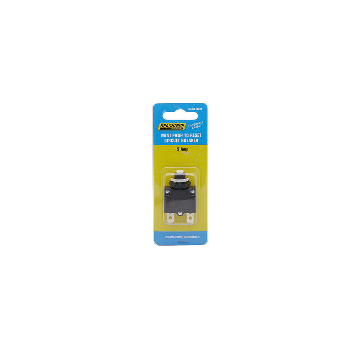 Seachoice 13381 Circuit Breaker, Mini, Push to Reset, 5 Amp