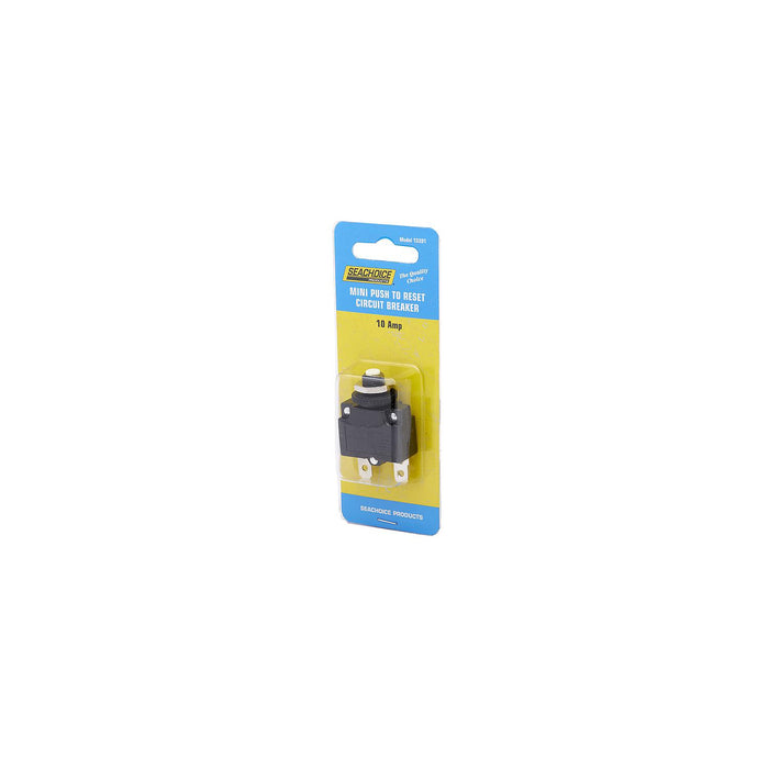 Seachoice 13391 Mini Push to Reset Circuit Breaker, 10 AMP